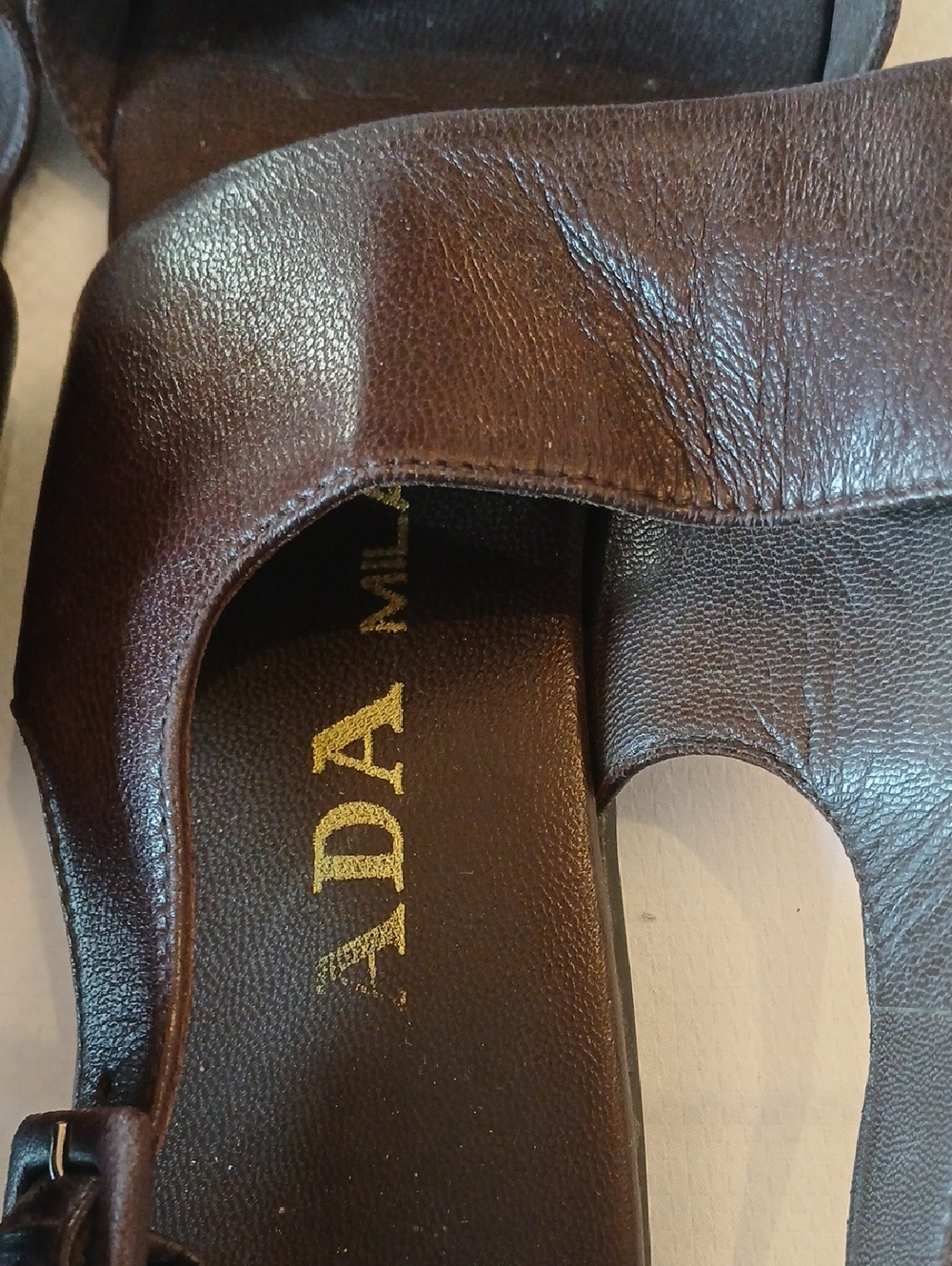 Prada Brown Leather Slide Sandals with Back Strap EUC. - Picture 7 of 7